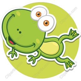 Adorable Cartoon Green Frog