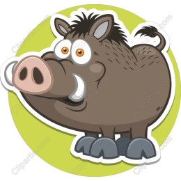Cartoon Wild Boar