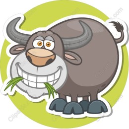 Cheerful Cartoon Buffalo