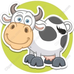 Cheerful Cartoon Cow