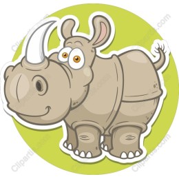 Cheerful Cartoon Rhinoceros