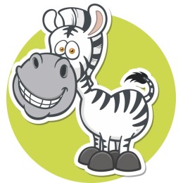 Cheerful Cartoon Zebra