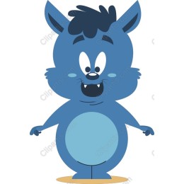 Charming Blue Cartoon Character