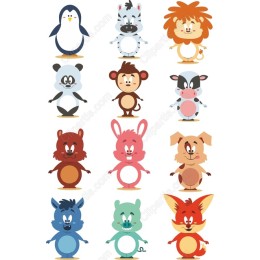 Cartoon Animal Characters Set