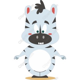 Cheerful Cartoon Zebra