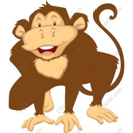 Cheerful Cartoon Monkey