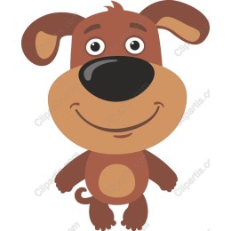 Cheerful Cartoon Brown Dog