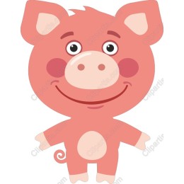 Cheerful Cartoon Pig