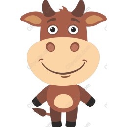 Adorable Cartoon Cow
