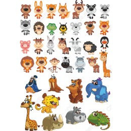 40-Piece Cartoon Animal Set