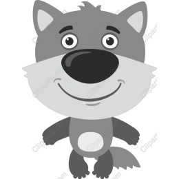 Happy Wolf Character