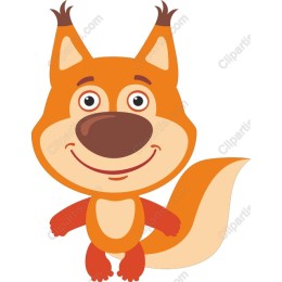 Cheerful Cartoon Squirrel