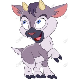 Playful Cartoon Goat