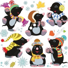 Charming Winter Moles Set