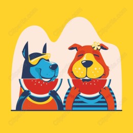 Playful Dogs Watermelon