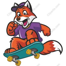 Energetic Skateboarding Fox