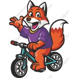 Cheerful Fox on Bike