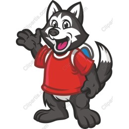 Cheerful Cartoon Wolf