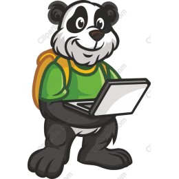 Playful Panda with Laptop