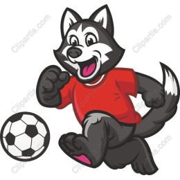Playful Wolf Soccer