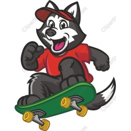 Cheerful Wolf Skating