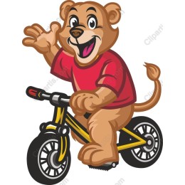 Cheerful Bear Riding Bicycle
