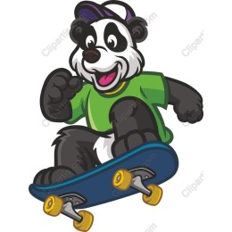 Skateboarding Panda