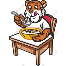 Playful Cartoon Tiger Breakfast