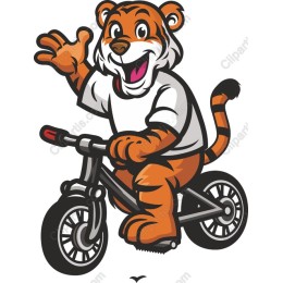 Playful Tiger on Bicycle