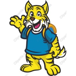 Cheerful Yellow Wolf Character