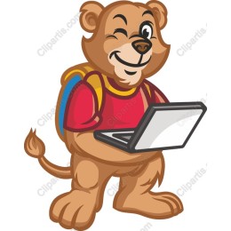 Playful Bear with Laptop