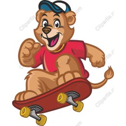 Playful Skateboarding Bear