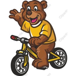 Cheerful Bear on Bicycle