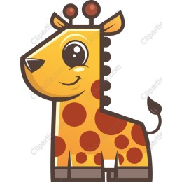 Cheerful Cartoon Giraffe