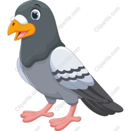 Adorable Cartoon Pigeon