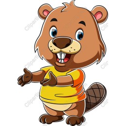 Playful Cartoon Beaver