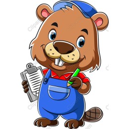 Cheerful Beaver Character