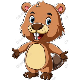 Charming Cartoon Beaver