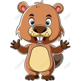 Cheerful Beaver Character