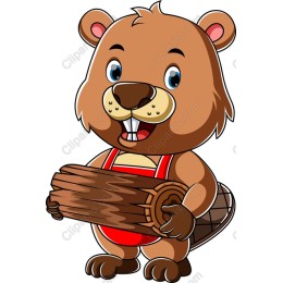 Adorable Beaver with Log