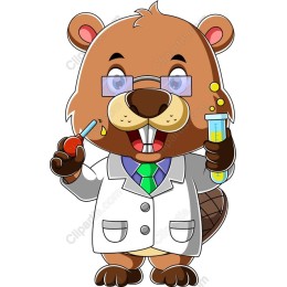 Cheerful Beaver Scientist