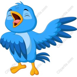 Cheerful Singing Blue Bird