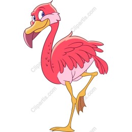 Playful Cartoon Flamingo