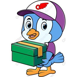 Cheerful Bird with Gift Box