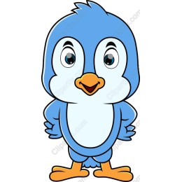 Blue Cartoon Bird