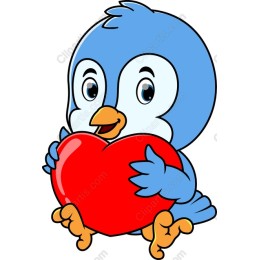 Blue Bird with Heart