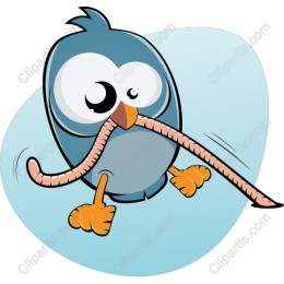 Playful Bird with Worm
