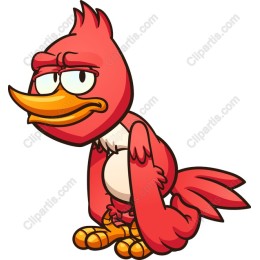 Vibrant Animated Red Bird