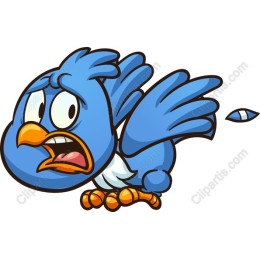 Playful Cartoon Bluebird
