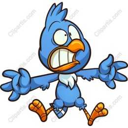 Playful Cartoon Bluebird